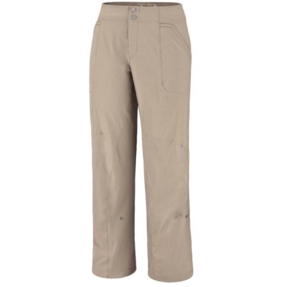 Mountain Hardwear Petra Pants Tan Nylon Stretch Hiking Climbing, Sz 4
